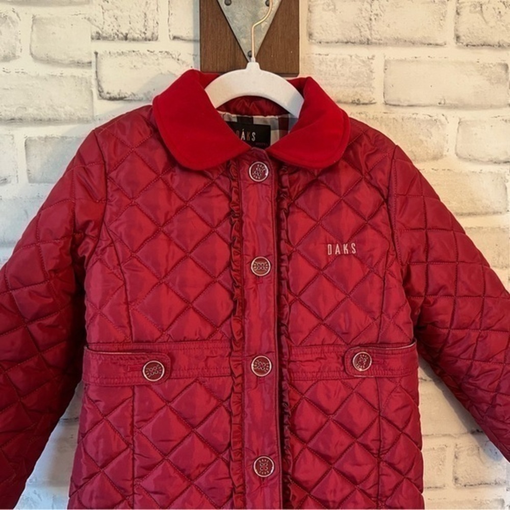 Daks Quilted Red Jacket for Girls size 110(5Y)